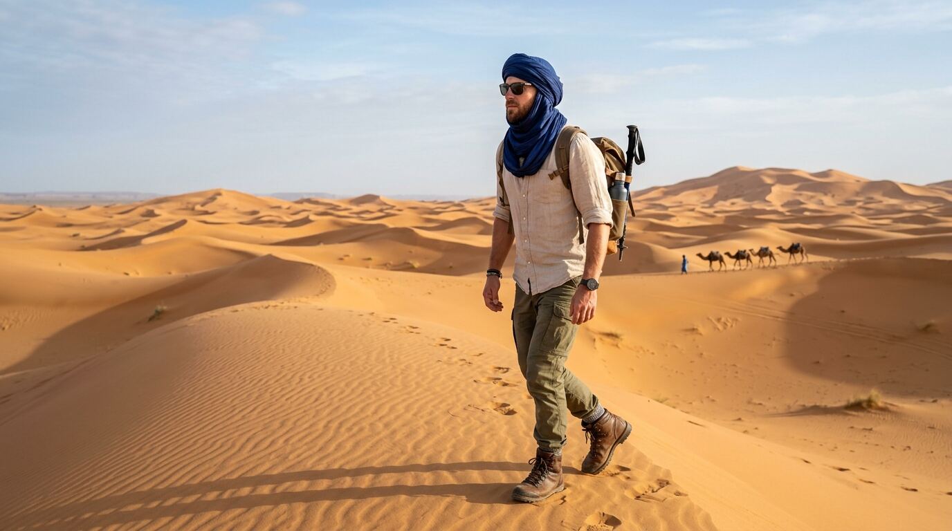 Pistes du désert et dunes de l'Erg Chebbi près de Merzouga au Maroc